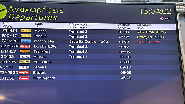 Zpožděný let uvěznil Čechy na řeckém ostrově. Cestující na něj čekají od pondělí